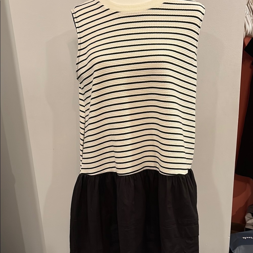 Strut & Bolt Black and White Striped Sleeveless Dress Size Medium